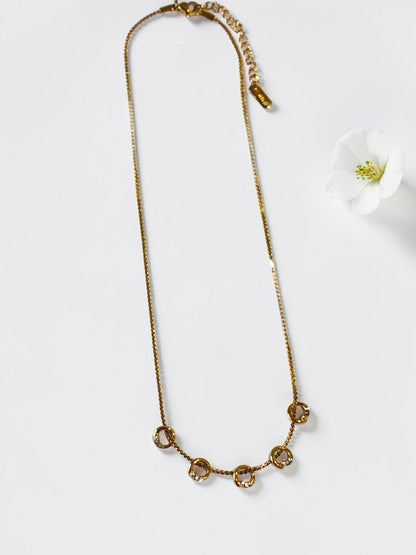 GOLDEN DIAMOND RING CHERRY NECKLACE