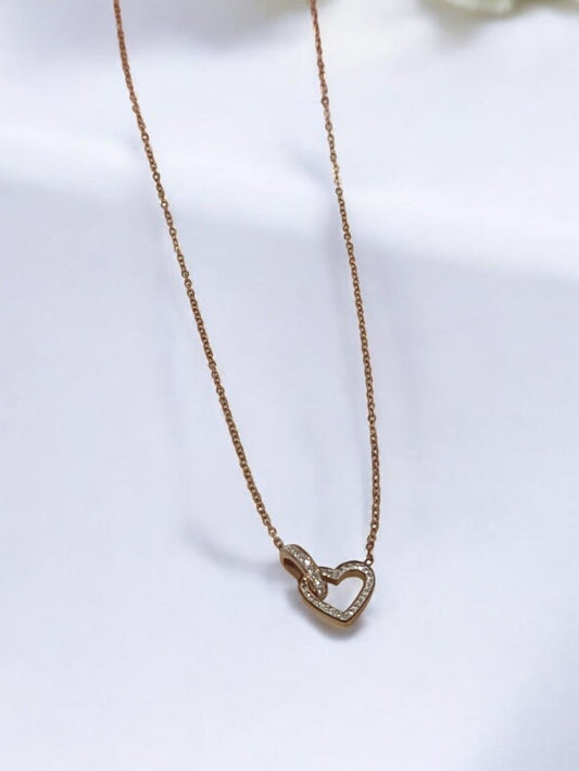 ROSE GOLD CHAIN WITH DIAMOND HEART