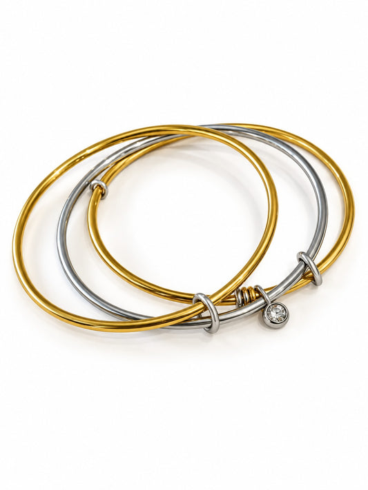 DUAL TONE  CHARM BREEZE BRACELET
