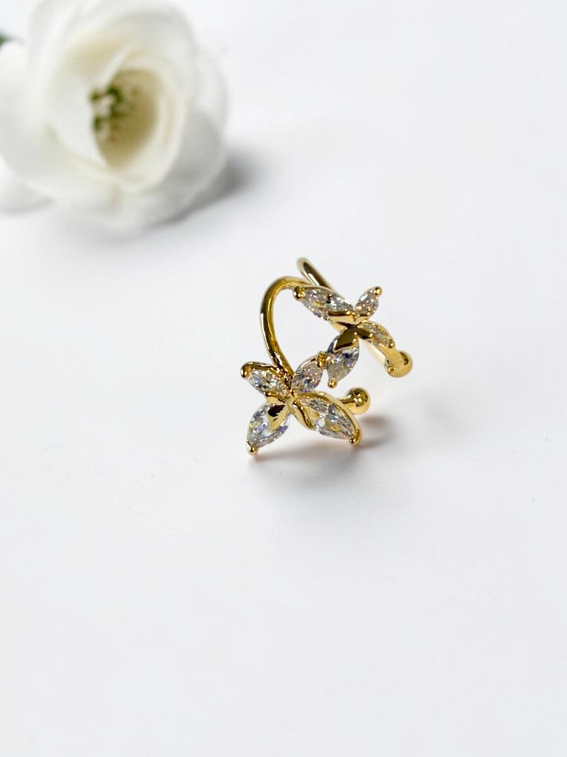 GOLDEN DIAMOND BUTTERFLY ALARA EAR CUFF