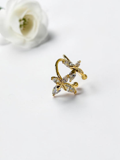 GOLDEN DIAMOND BUTTERFLY ALARA EAR CUFF