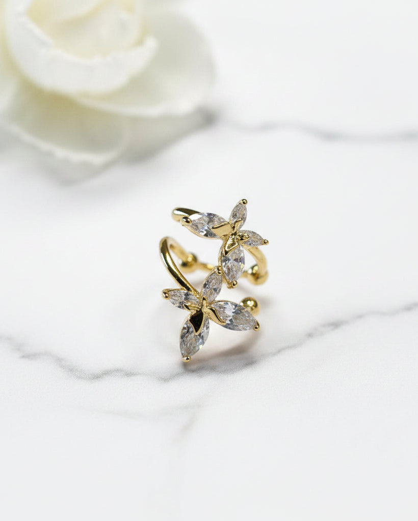 GOLDEN DIAMOND BUTTERFLY ALARA EAR CUFF
