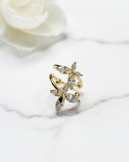 GOLDEN DIAMOND BUTTERFLY ALARA EAR CUFF