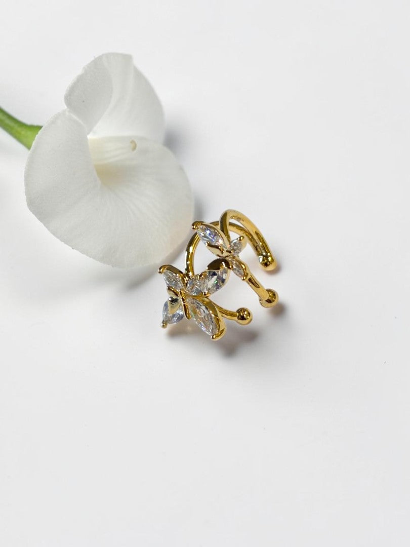 GOLDEN DIAMOND BUTTERFLY ALARA EAR CUFF