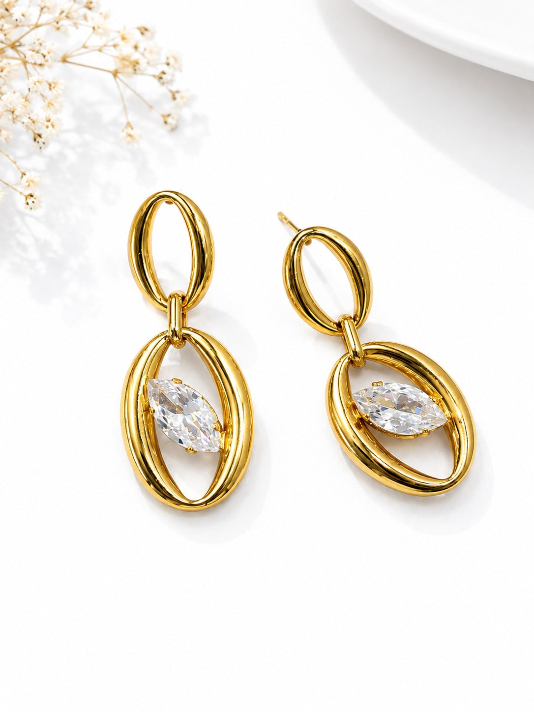 GOLDEN DIAMOND FREDDIE EARRINGS