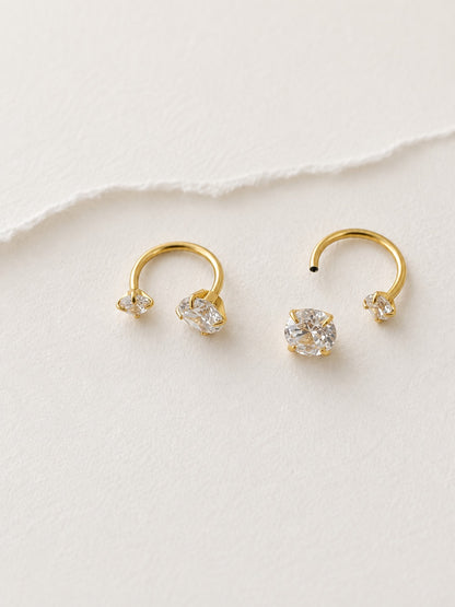 GOLDEN DIAMOND MAHAY BALL BACK EARRINGS