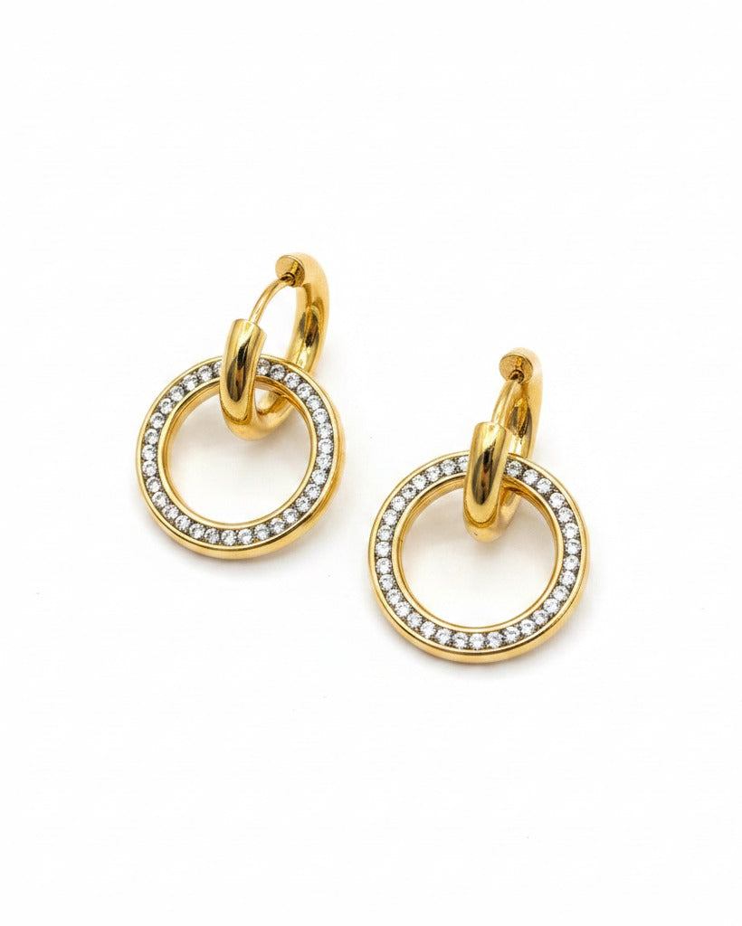 GOLDEN DIAMOND RING SKYE EARRINGS
