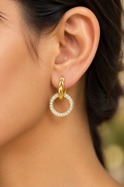 GOLDEN DIAMOND RING SKYE EARRINGS