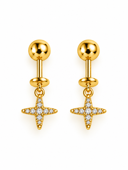 GOLDEN DIAMOND STAR ANNIKA HELIX EARRINGS
