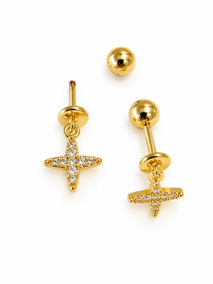 GOLDEN DIAMOND STAR ANNIKA HELIX EARRINGS