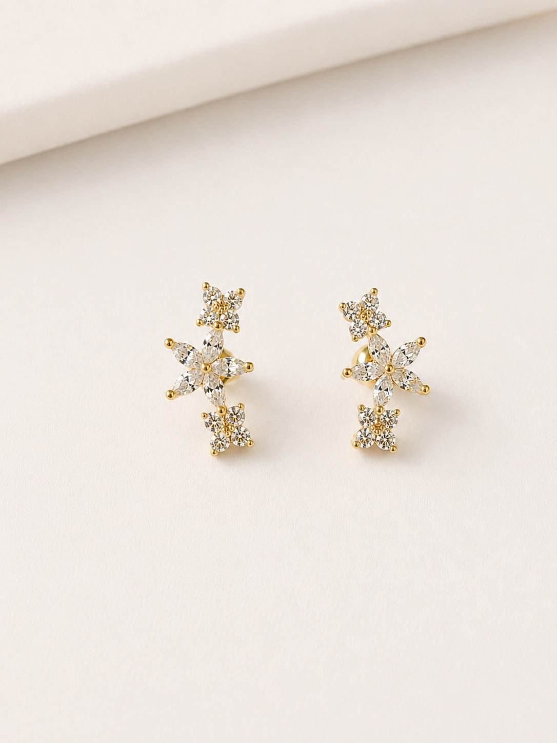 GOLDEN DIAMOND STAR JORDAN BALL BACK EARRINGS