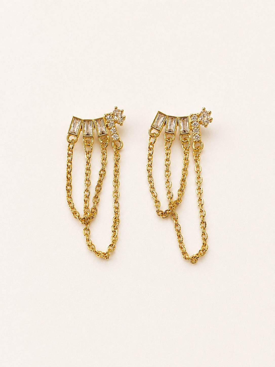 GOLDEN DIAMOND TAYLOR BALL BACK EARRINGS