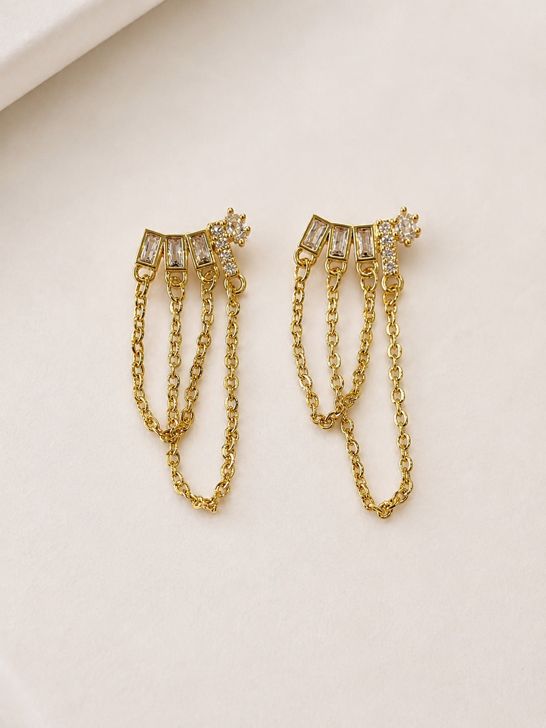 GOLDEN DIAMOND TAYLOR BALL BACK EARRINGS
