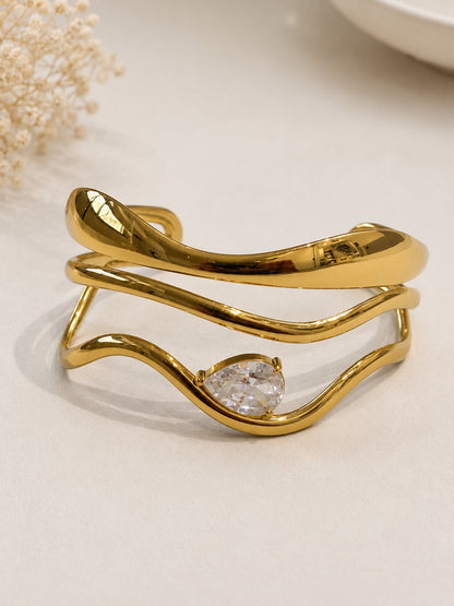 GOLDEN DROP DIAMOND CHINMAY BRACELET (CUFF)