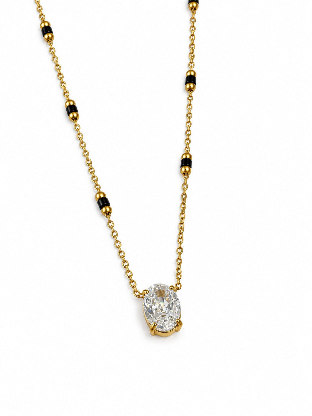 GOLDEN OVAL DIAMOND KAVISHA MANGALSUTRA