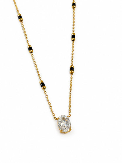 GOLDEN OVAL DIAMOND KAVISHA MANGALSUTRA