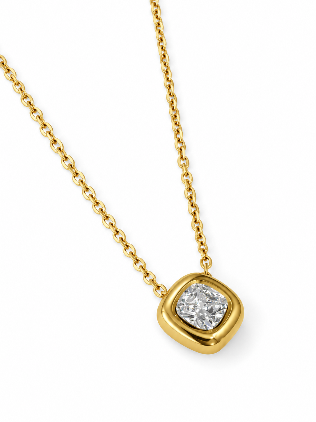 GOLDEN SQUARE DIAMOND MICAH NECKLACE