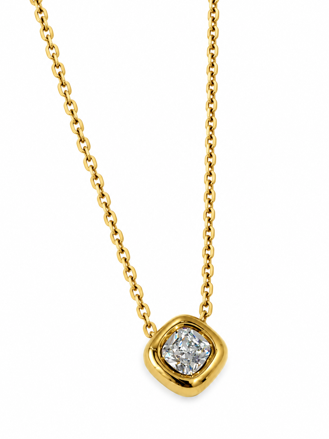 GOLDEN SQUARE DIAMOND MICAH NECKLACE