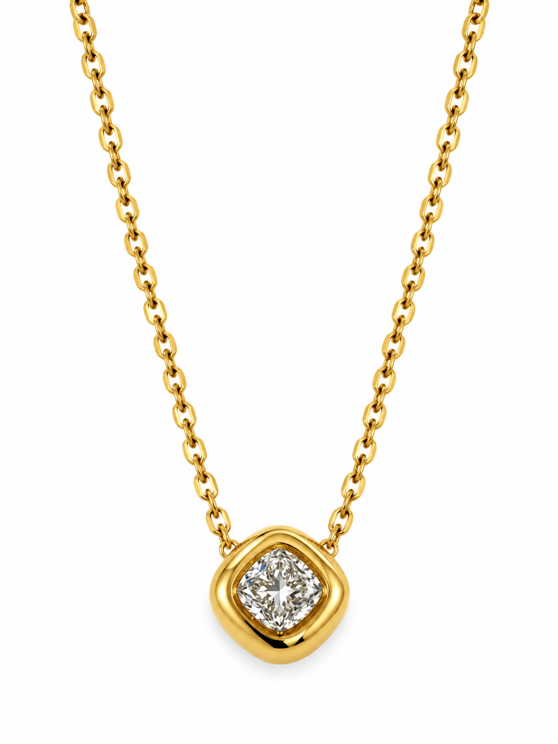 GOLDEN SQUARE DIAMOND MICAH NECKLACE