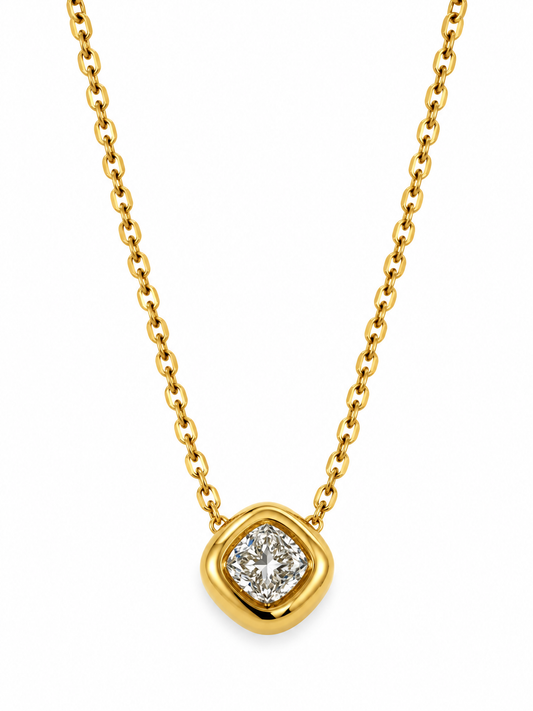GOLDEN SQUARE DIAMOND MICAH NECKLACE