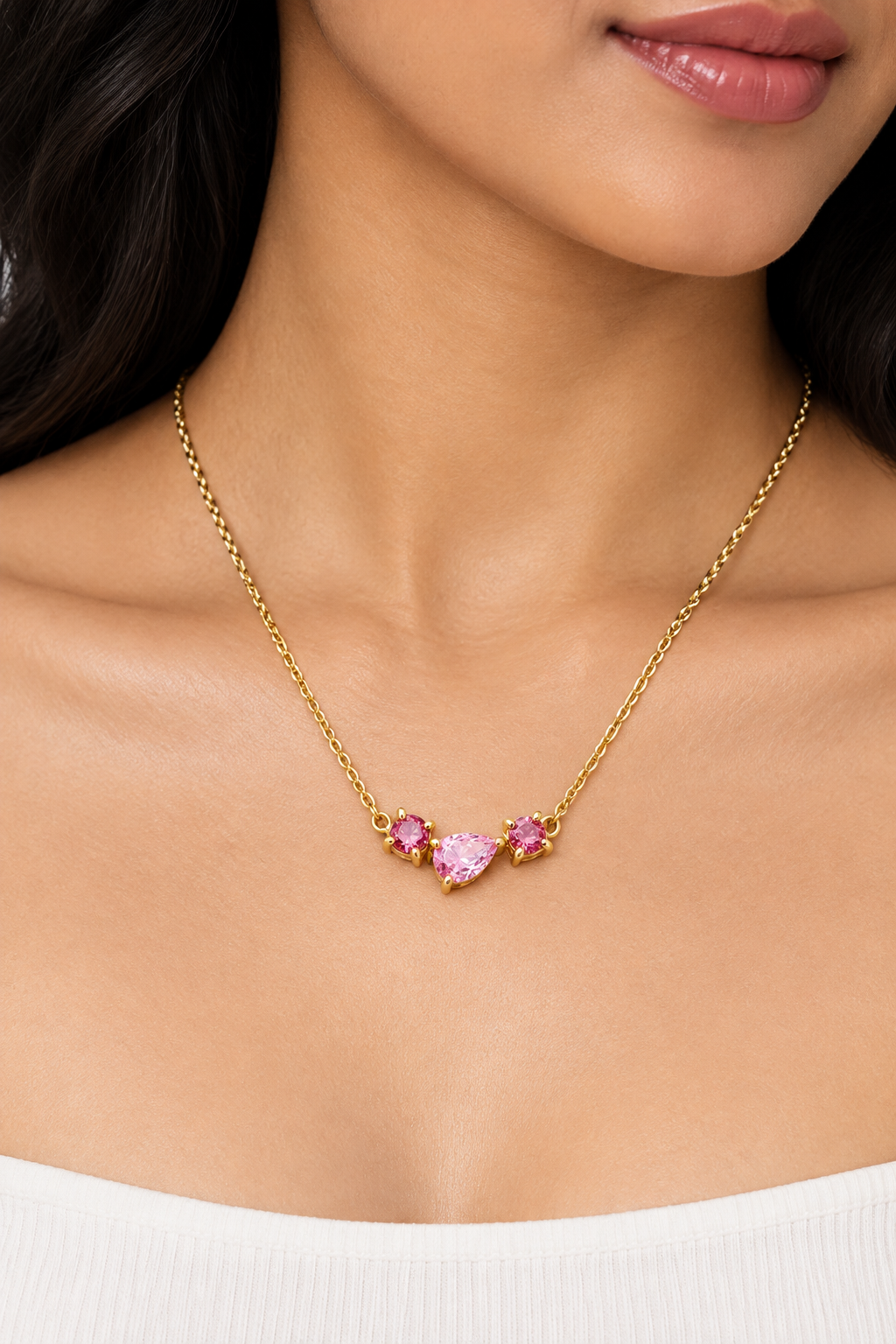PINK STONE RACHELLE NECKLACE