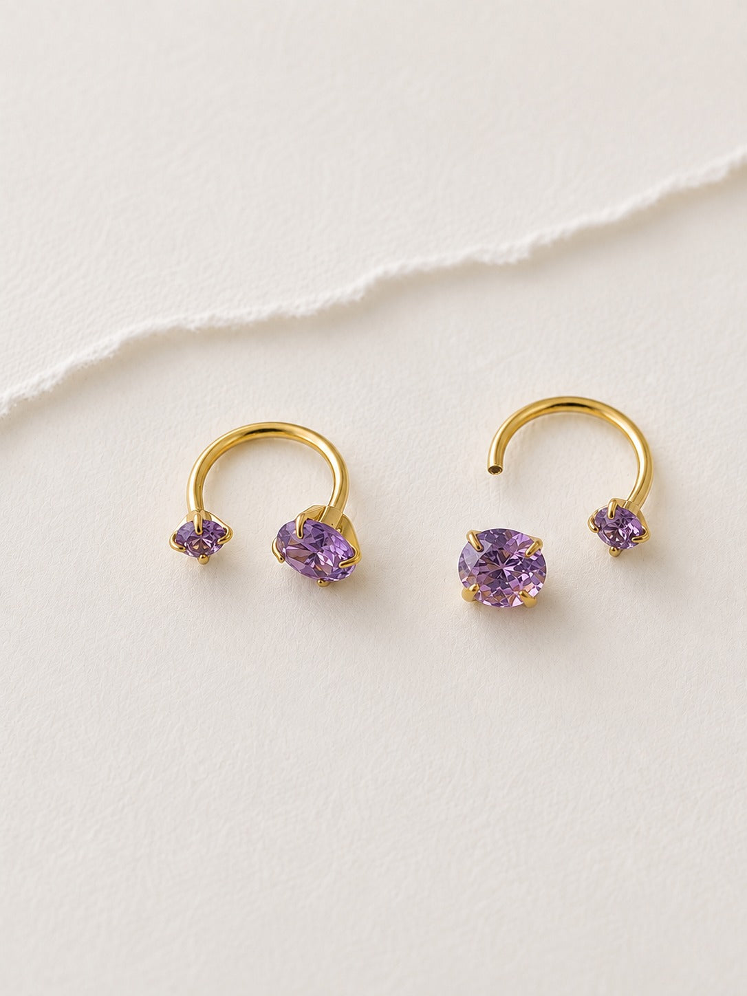 PURPLE DIAMOND MAHAY BALL BACK EARRINGS