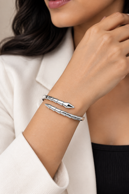 SILVER MELANY BRACELET (CUFF)