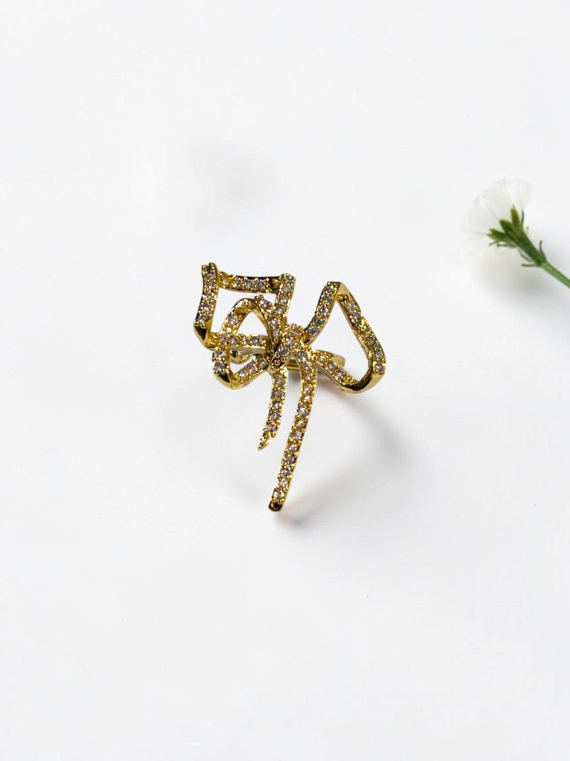 GOLDEN DIAMOND BOW KYOMI EAR CUFF
