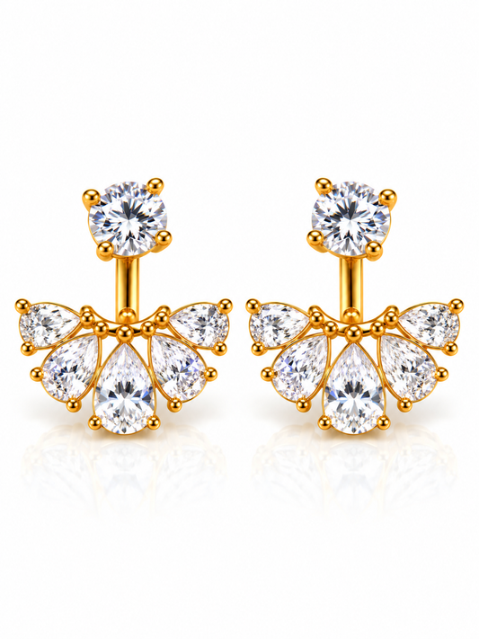 GOLDEN DIAMOND DROP ARIYA EARRINGS