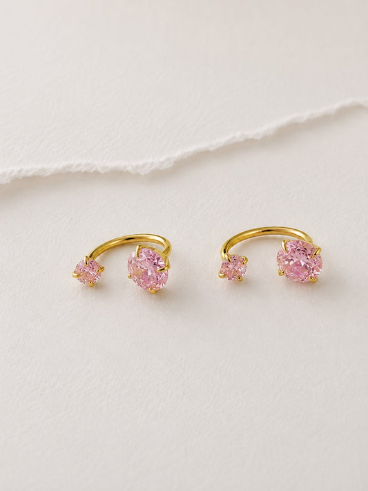 PINK DIAMOND MAHAY BALL BACK EARRINGS