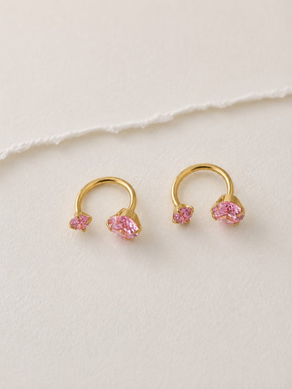 PINK DIAMOND MAHAY BALL BACK EARRINGS