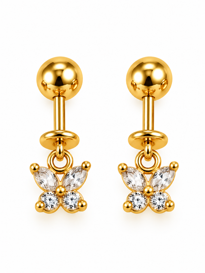 GOLDEN DIAMOND BUTTERFLY ANNIKA HELIX EARRINGS