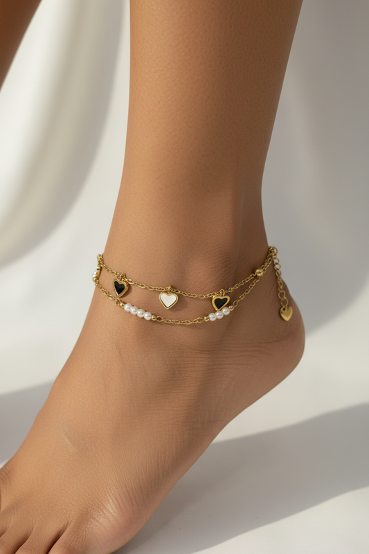 BLACK-WHITE AAYUSHI ANKLET