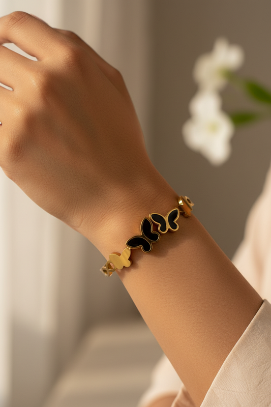 BLACK BUTTLERFLY OPHELIA BRACELET