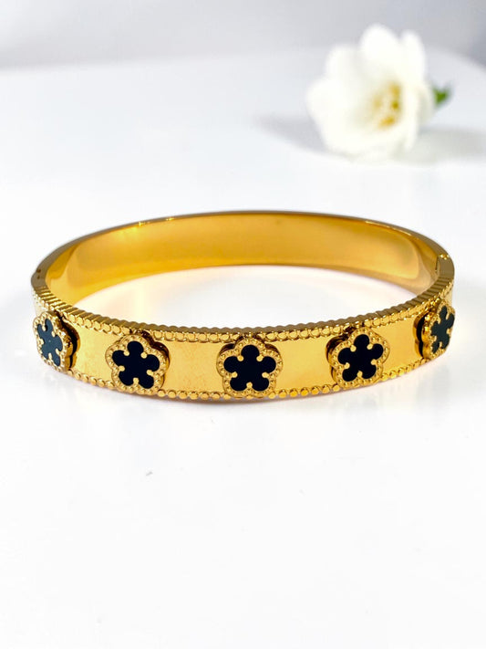 BLACK FLORAL MAGNOLIA BRACELET