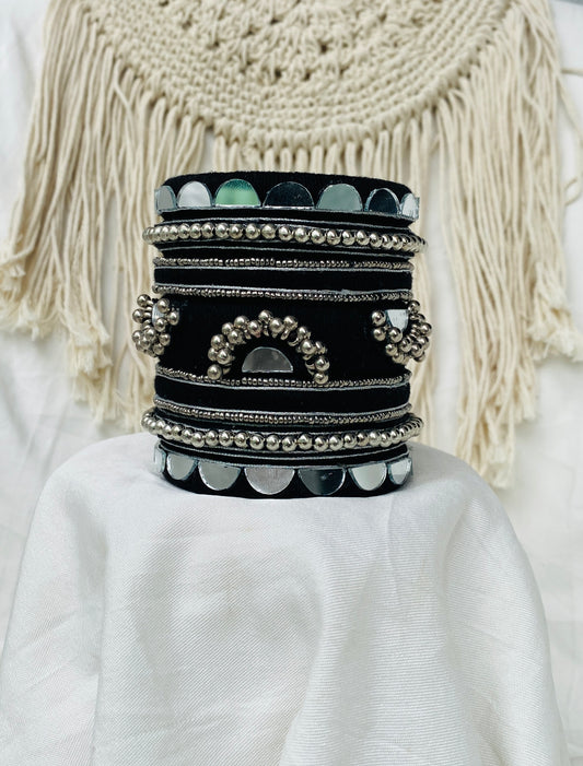 BLACK MIRROR & BEADS JAIMINI HANDMADE BANGLES