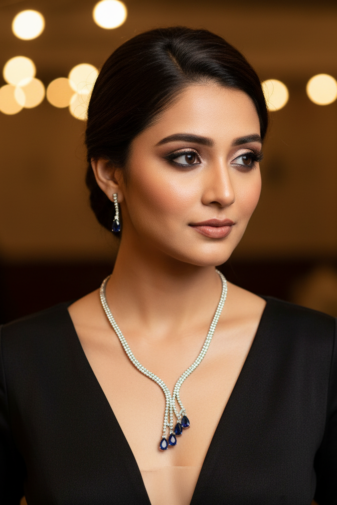 BLUE DIAMOND TRISTIN NECKLACE SET