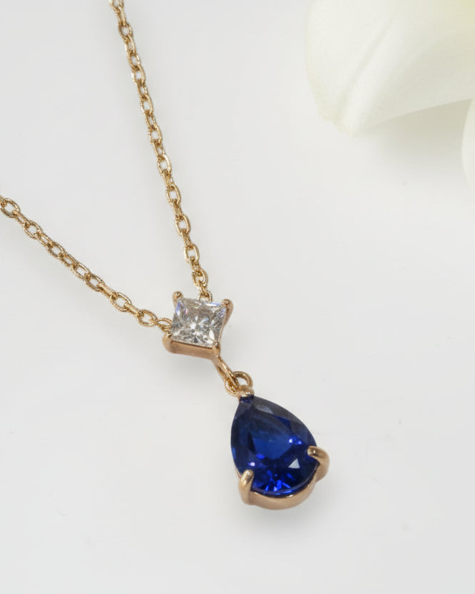BLUE DROP DIAMOND LILLIAN NECKLACE