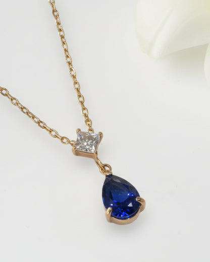 BLUE DROP DIAMOND LILLIAN NECKLACE