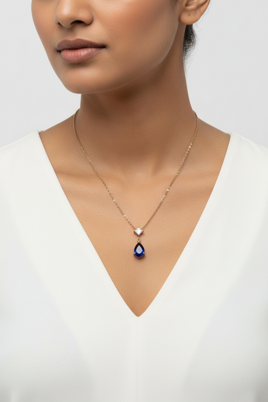 BLUE DROP DIAMOND LILLIAN NECKLACE