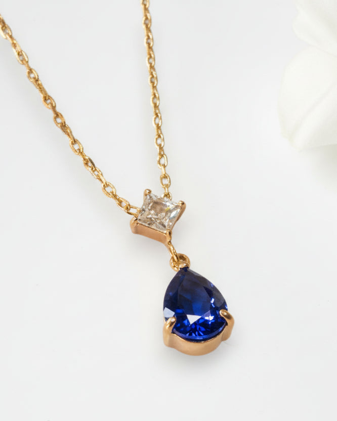 BLUE DROP DIAMOND LILLIAN NECKLACE