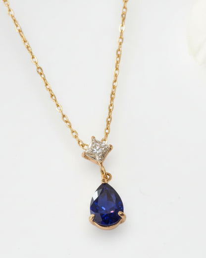 BLUE DROP DIAMOND LILLIAN NECKLACE
