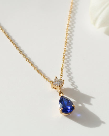 BLUE DROP DIAMOND LILLIAN NECKLACE