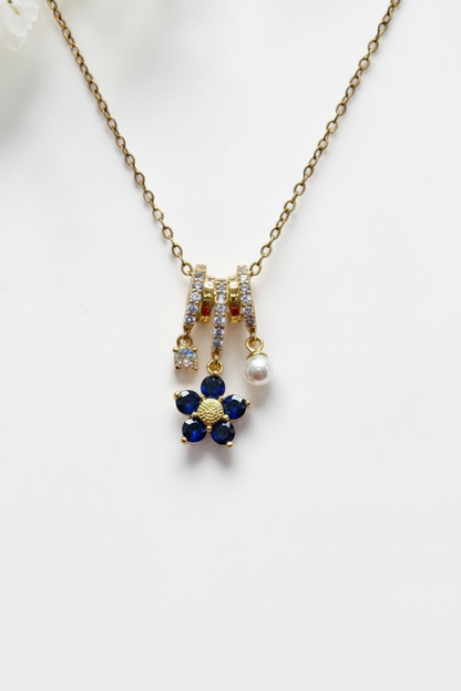 BLUE FLORAL AILANY NECKLACE