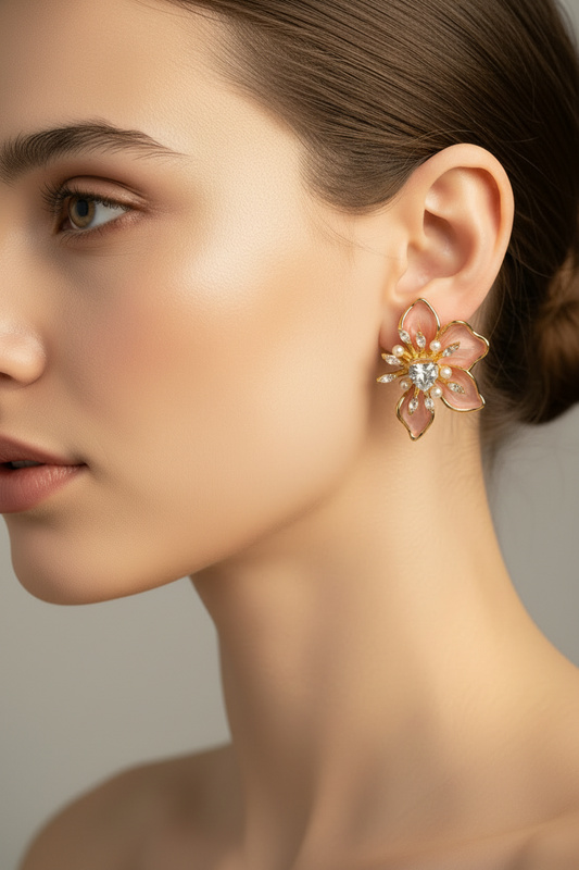 CORAL FLOWER SANTINIE EARRINGS