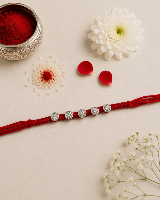 DIAMOND BHAVISHA SILVER RAKHI