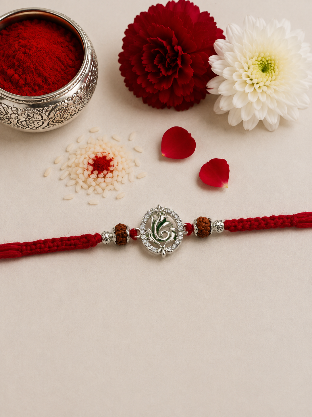 GANESH DIAMOND MUKTI SILVER RAKHI