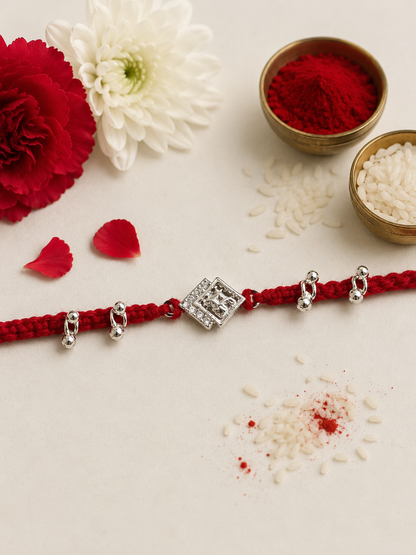 LEAF CHARM PRISHA SILVER RAKHI
