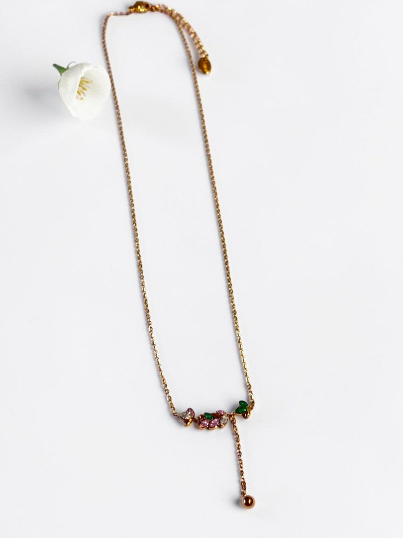 MULTI DIAMOND LEAF CHELSY NECKLACE