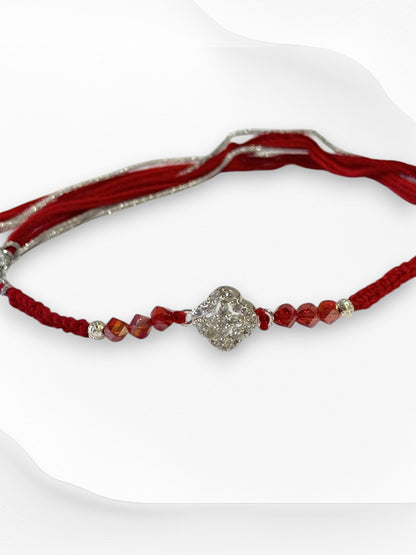 DIAMOND FLOWER TARUNIKA PURE SILVER RAKHI